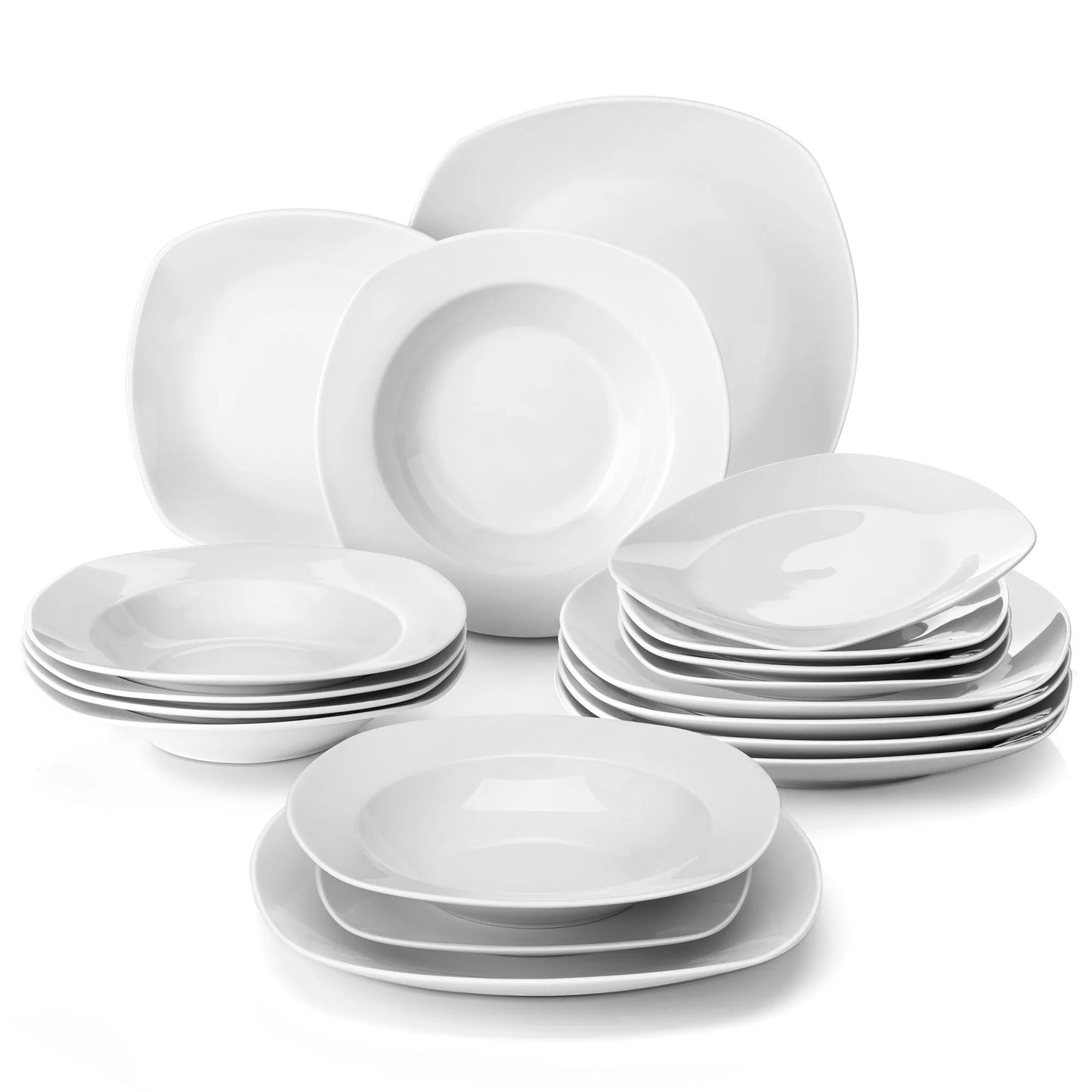 18 Piece Ceramic Porcelain Dinnerware Set