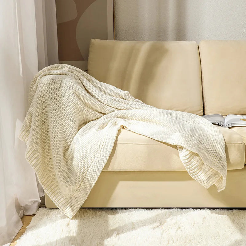Cozy Knit Acrylic Throw Blanket