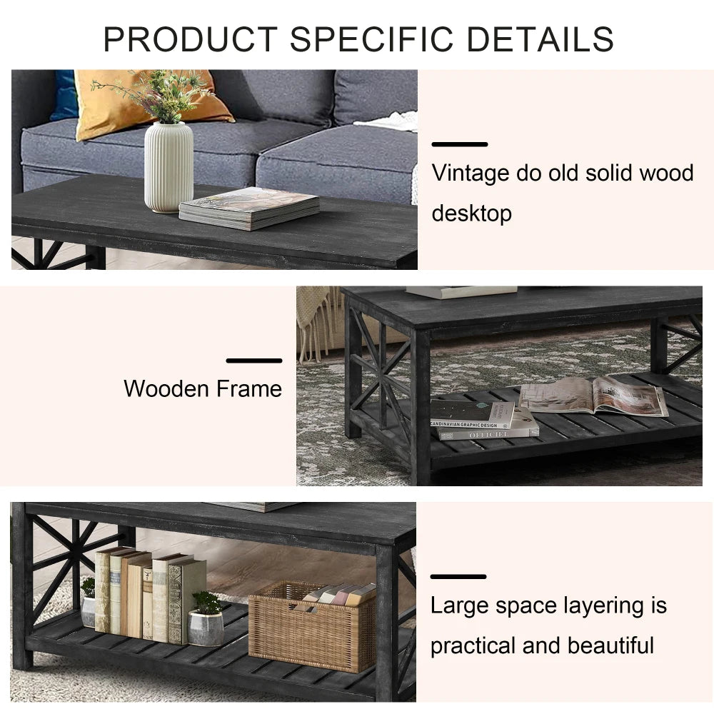 Black Farmhouse Coffee Table