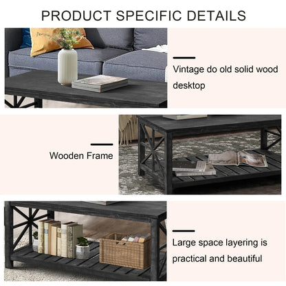 Black Farmhouse Coffee Table