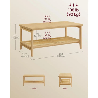 2 Tier Rattan Coffee Table