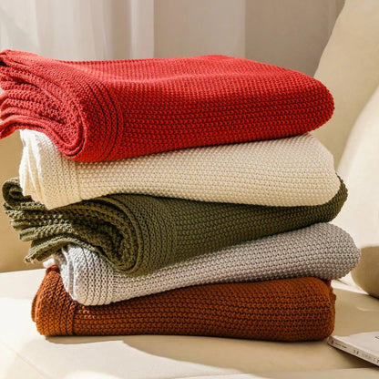 Cozy Knit Acrylic Throw Blanket