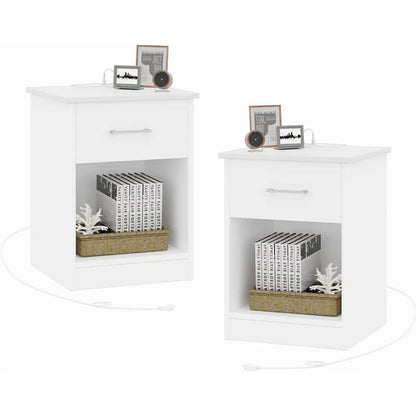 White Nightstand Set of 2
