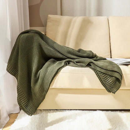 Cozy Knit Acrylic Throw Blanket