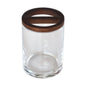 Acacia Wood Accented Glass Toothbrush Holder