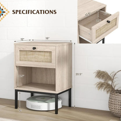 Rattan Nightstands Set of 2
