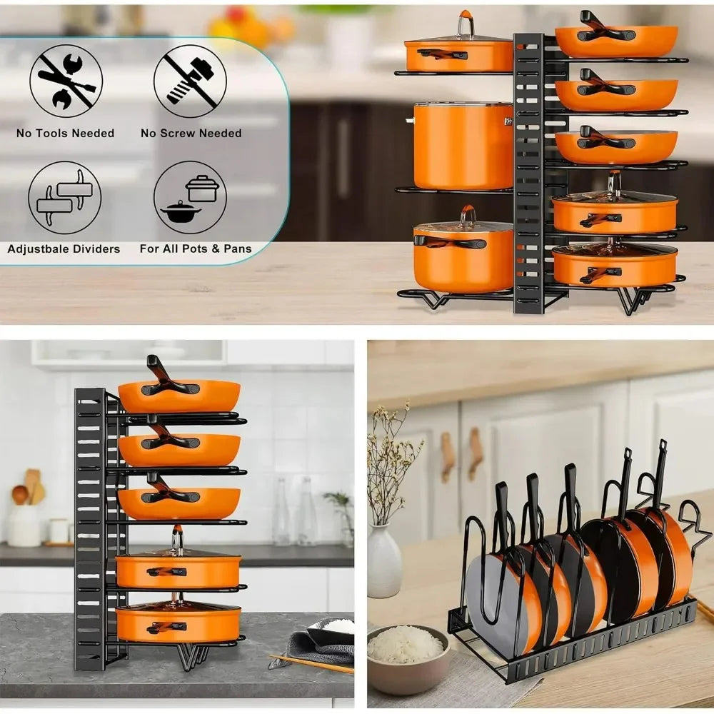 8 Tier Pots and Pans Rack Organizer