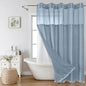 No Hook Shower Curtain with Snap-in Liner