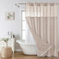 No Hook Shower Curtain with Snap-in Liner