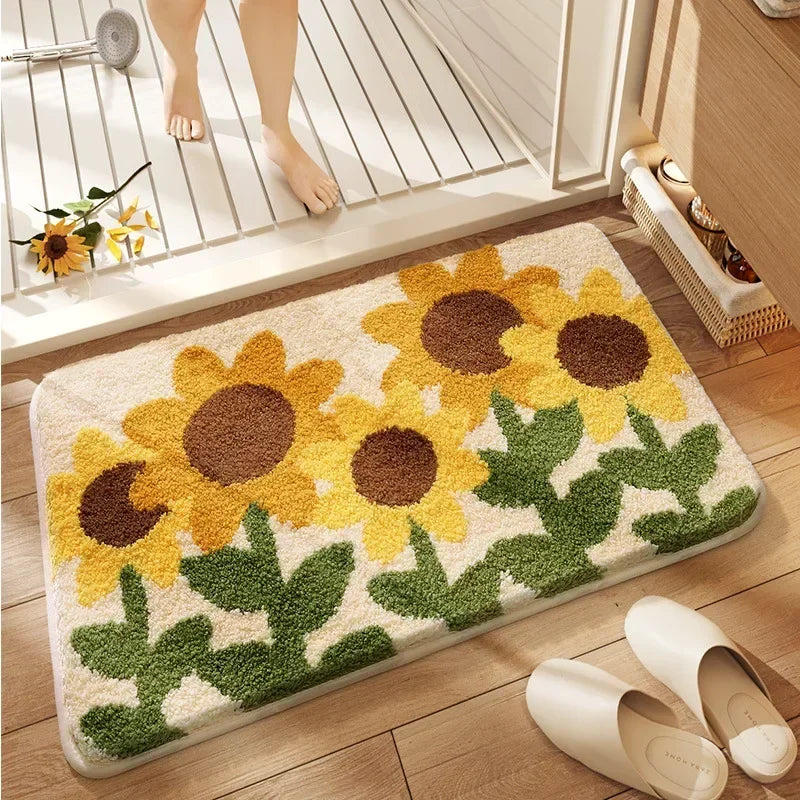 Microfiber Floral Bath Mat