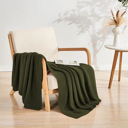 Cozy Knit Acrylic Throw Blanket