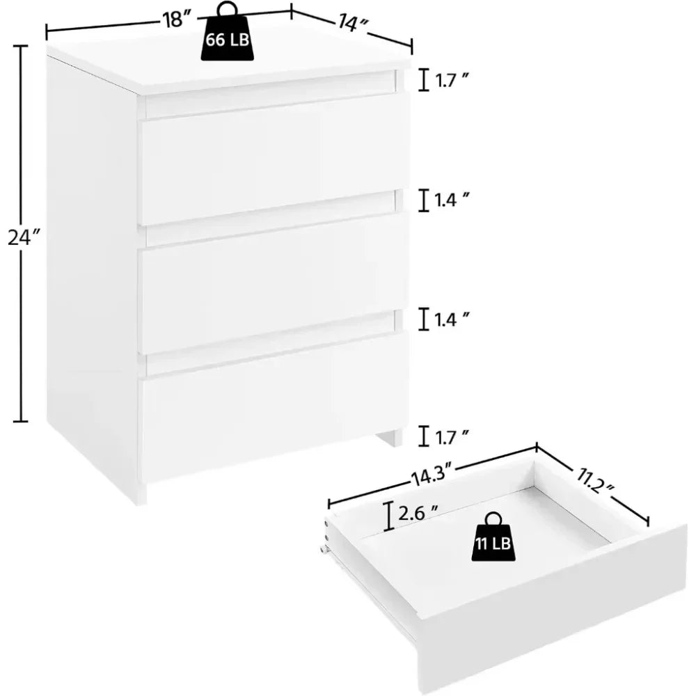 Modern Nightstand Set of 2