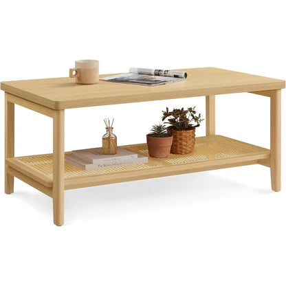 2 Tier Rattan Coffee Table