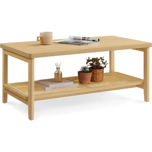 2 Tier Rattan Coffee Table