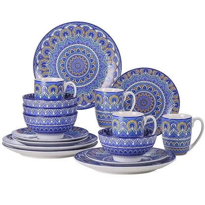 16 Piece Mandala Dinnerware Set