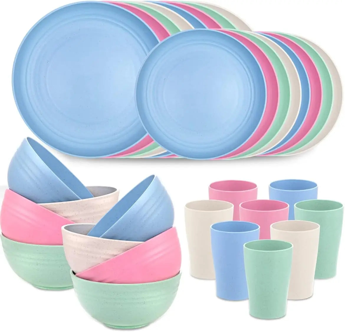 Wheat Straw Dinnerware Set for 8
