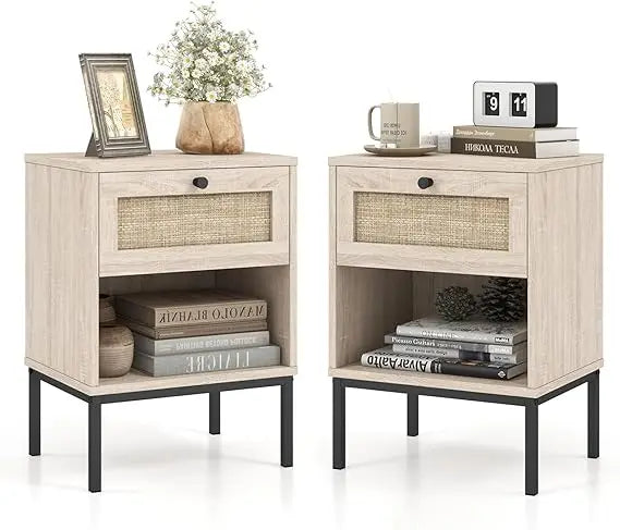 Rattan Nightstands Set of 2