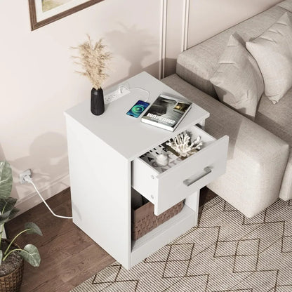 White Nightstand Set of 2