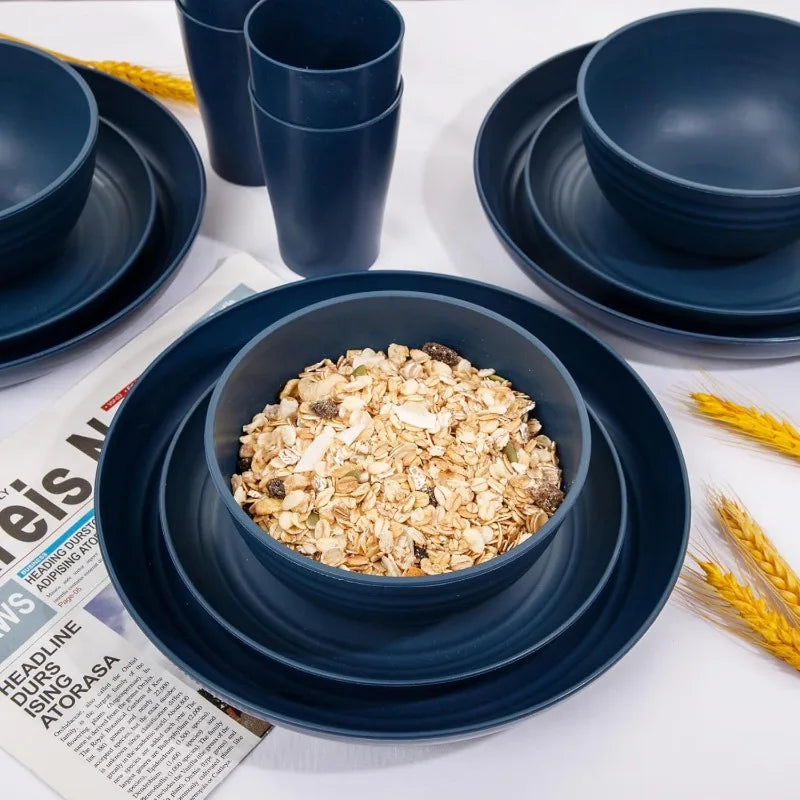Wheat Straw Dinnerware Set for 8