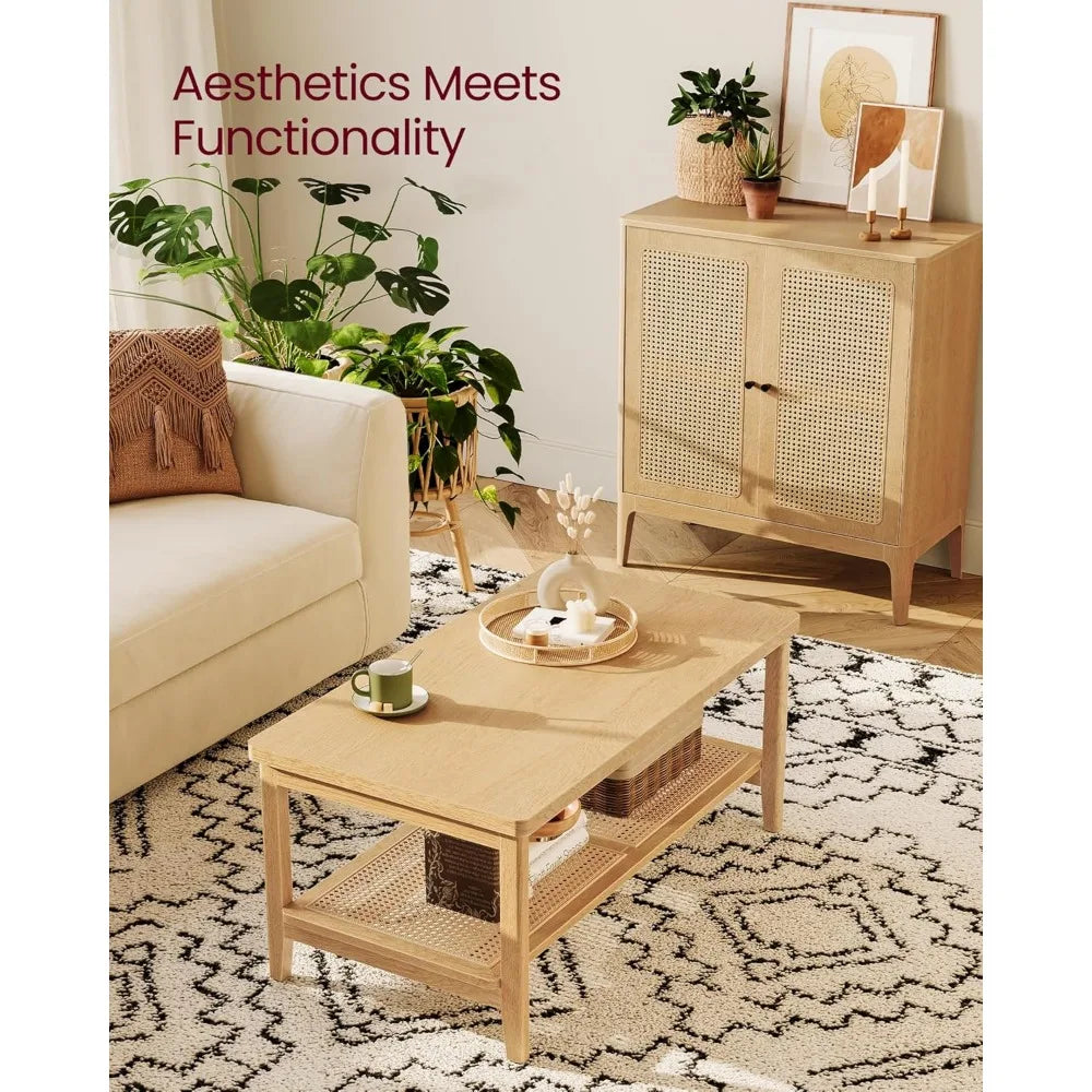 2 Tier Rattan Coffee Table
