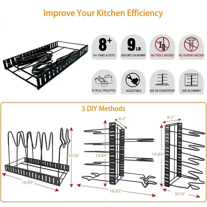 8 Tier Pots and Pans Rack Organizer