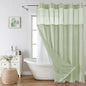 No Hook Shower Curtain with Snap-in Liner