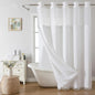 No Hook Shower Curtain with Snap-in Liner