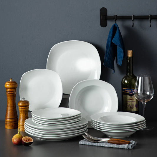 18 Piece Ceramic Porcelain Dinnerware Set