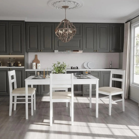 5-Piece Wooden Dining Table Set