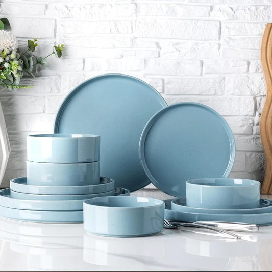 Speckled Ceramic Stoneware Dinnerware Set of 12