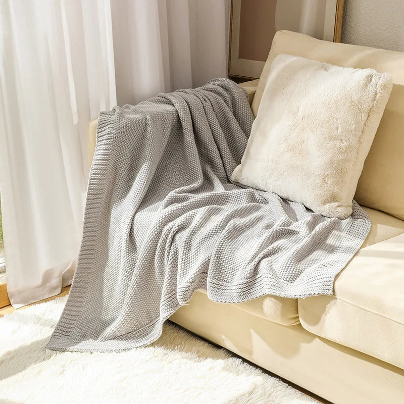 Cozy Knit Acrylic Throw Blanket