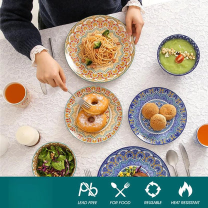 16 Piece Mandala Dinnerware Set