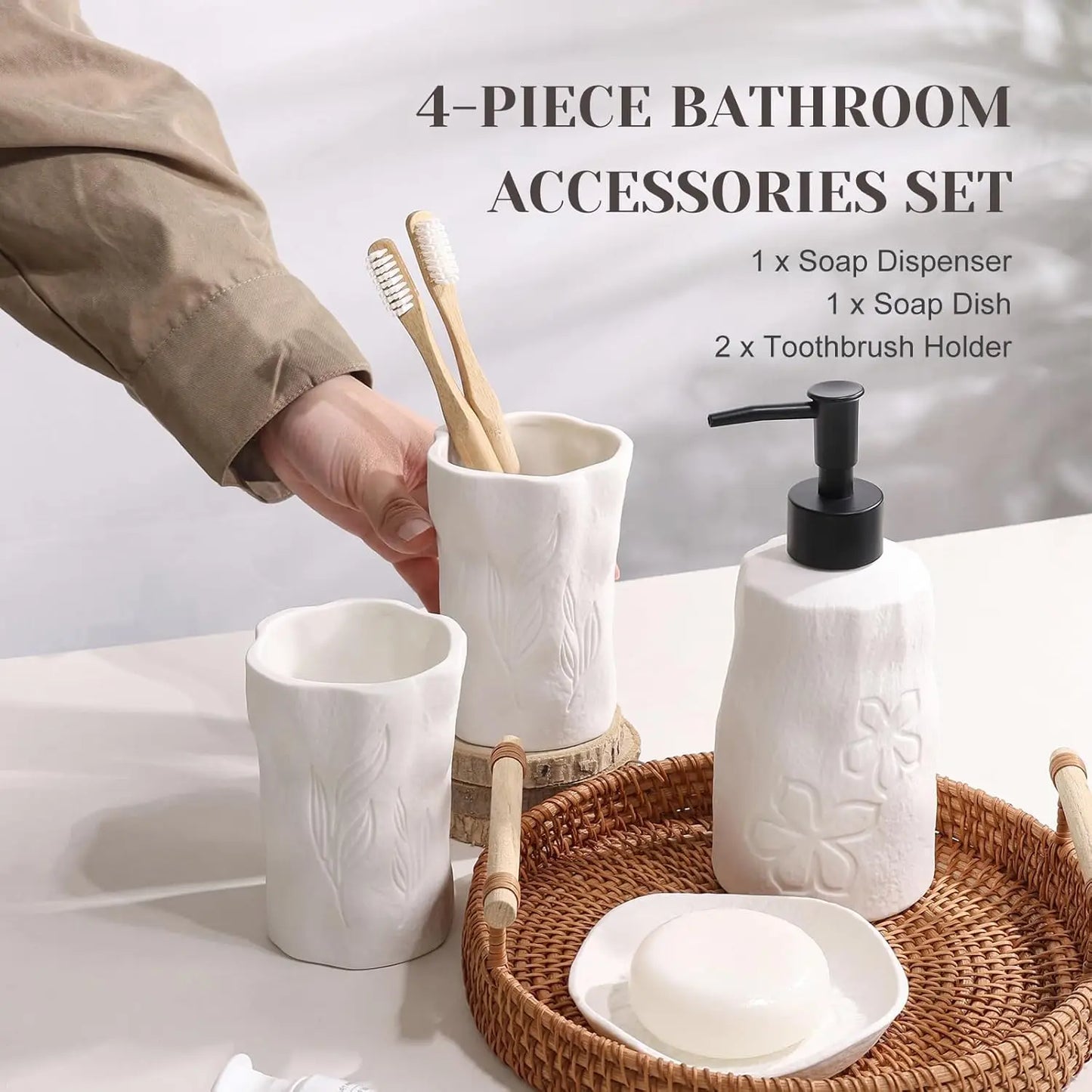 Ceramic Bathroom Accessories Set