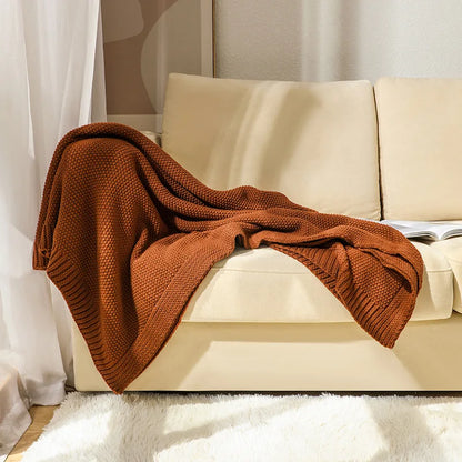 Cozy Knit Acrylic Throw Blanket