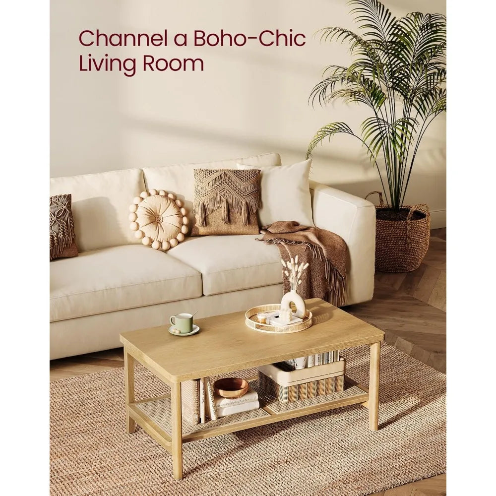 2 Tier Rattan Coffee Table