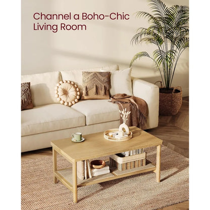 2 Tier Rattan Coffee Table